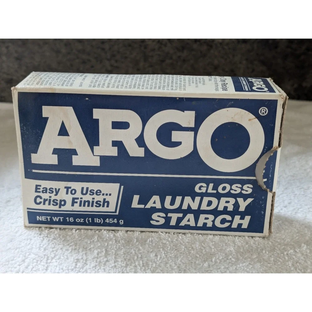 ARGO Powdered Chunks Gloss Laundry Starch Vintage 2 16 oz Blue Boxes